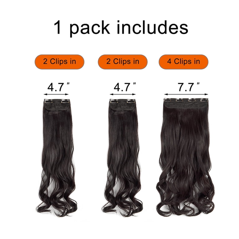 Thick Wavy Clip-In Hair Extensions – 5 Clips, 3/4 Full Head, Synthetic & Remy-Look – USA Stock
