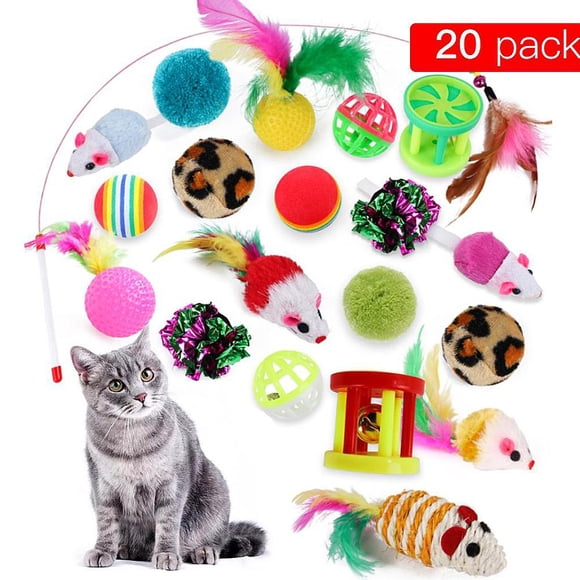 Juguete interactivo para gatos Varita de juguete Colco Bolsa Mixta de 20 Ratones