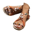 thumbnail image 3 of Fukaraa Summer 2025 Sandals Women Rhinestone Bohemian Flat Elastic Ankle Beach Wedding Shoes, 3 of 9