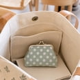 thumbnail image 4 of Polka Dot Coin Purse,Women Canvas Change Purse,Kiss Lock Closure Pouch for Cash Coins Cards Jewelry Earbuds, 4 of 8