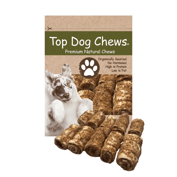 Top Dog Chews Mini Cheek Rolls 3 Bully Dusted - 10 Pack