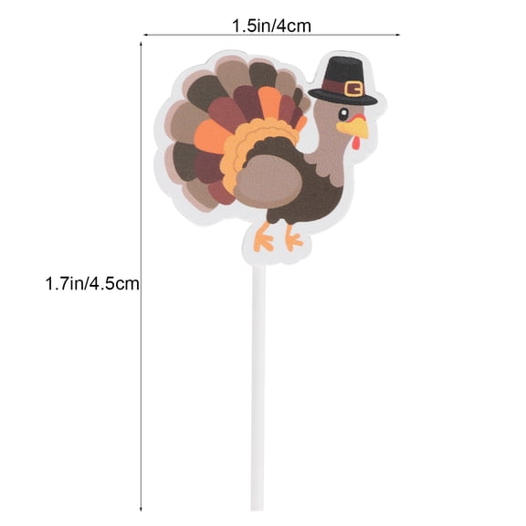 HONMEET 30pcs Thanksgiving Cupcake Toppers Assorted Colors Holiday Party Decorations for Bakers and Hosts