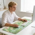 thumbnail image 3 of Large Pad Desk Mat with Leaf Print for Home Gaming and Study 300x800mm Rubber Keyboard Pad Home & Pad Nice Edge Thick Desk Mat Laptop, 3 of 5