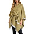 thumbnail image 2 of UTSJKR Women’s Speckled Knotted Wrap Poncho Cape Shawl with Fringe Trim Soft Warm Outer Cover‑Up for Fall Winter Daily Casual Fashion Outfit Yellow, 2 of 6