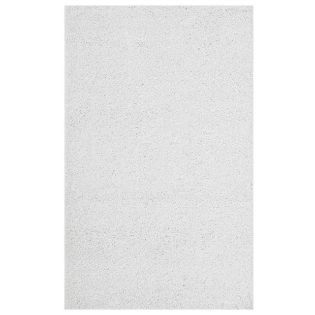 Modway Enyssa 5x8 Solid High Pile Shag Area Rug With In Ivory White