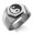 Silver, variant on Stainless Steel Love Heart Yin Yang Engraved Hexagon Crest Flat Top Biker Style Polished Ring