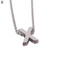 thumbnail image 1 of Collar con colgante de letra redonda Yashi acero de titanio ajustable Unisex 40 cm, 1 of 5