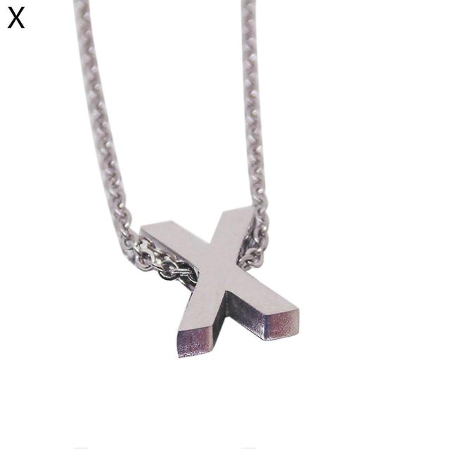 Collar con colgante de letra redonda Yashi acero de titanio ajustable Unisex 40 cm