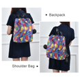 thumbnail image 4 of FORMRS Women's Travel Backpack Purse Anti-Theft Hidden Pockets Casual Shoulder Bag, Yellow Wavy Plaid, 4 of 7