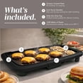 thumbnail image 4 of COOK WITH COLOR Electric Griddle, 1200W Nonstick 10" x 16" Cooking Surface, Black, 4 of 7