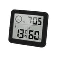 thumbnail image 1 of Termómetro/higrómetro digital Pantalla grande Monitor de temperatura ambiente interior y medidor de humedad Indicador de humedad y temperatura con reloj (negro) JM JM, 1 of 5