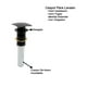 thumbnail image 2 of Cespol Para Lavabo De Push Desague Contra Rubinett  Cuadrado Negro Mate Acero Inoxidable Con Rebosadero, 2 of 4