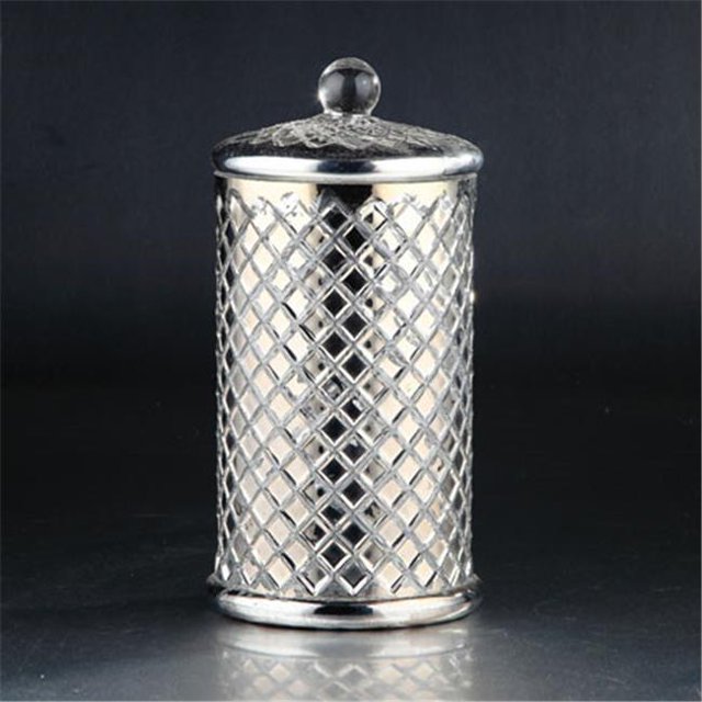 Pot en Verre 12 x 6.5 Po avec Couvercle, Argent