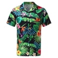 thumbnail image 3 of Camisa de manga corta con solapa y estampado hawaiano para hombre Pompotops  oipoqjl24886, 3 of 6