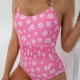 thumbnail image 6 of Herrnalise Women Sexy Brazilian Bikini Ladies Fashion Flower Print Tight Fitting Elastic Hollow Out Sexy Women's One-piece Swimsuit, 6 of 9