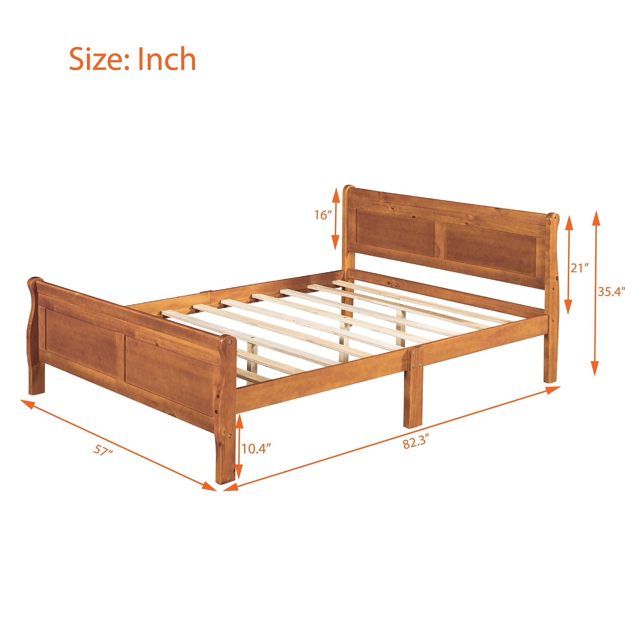 Holaki Full Size Wood Bed with Headboard for Kids, Espreeso