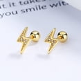 thumbnail image 3 of 18G Lightning Bolt Cartilage Stud Earrings 925 Sterling Silver Cubic Zirconia Crystal Helix Tragus Studs Barbell Bar Conch Daith Ear Piercing Screw Back Ball Dainty Jewelry for Women, 3 of 7