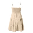thumbnail image 6 of Laqbezok Spaghetti Strap Summer Dress, Smocked Bodice Tiered Ruffle Mini Sun Dress, Casual Sleeveless Beach Party Dress, Solid Color Flowy Short Dress, 6 of 8