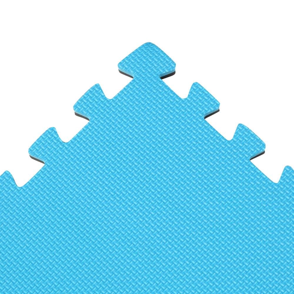 Norsk Blue/Black 24 in. x 24 in. EVA Foam Sport Multi-Purpose Reversible Interlocking Tile (28-Tile)