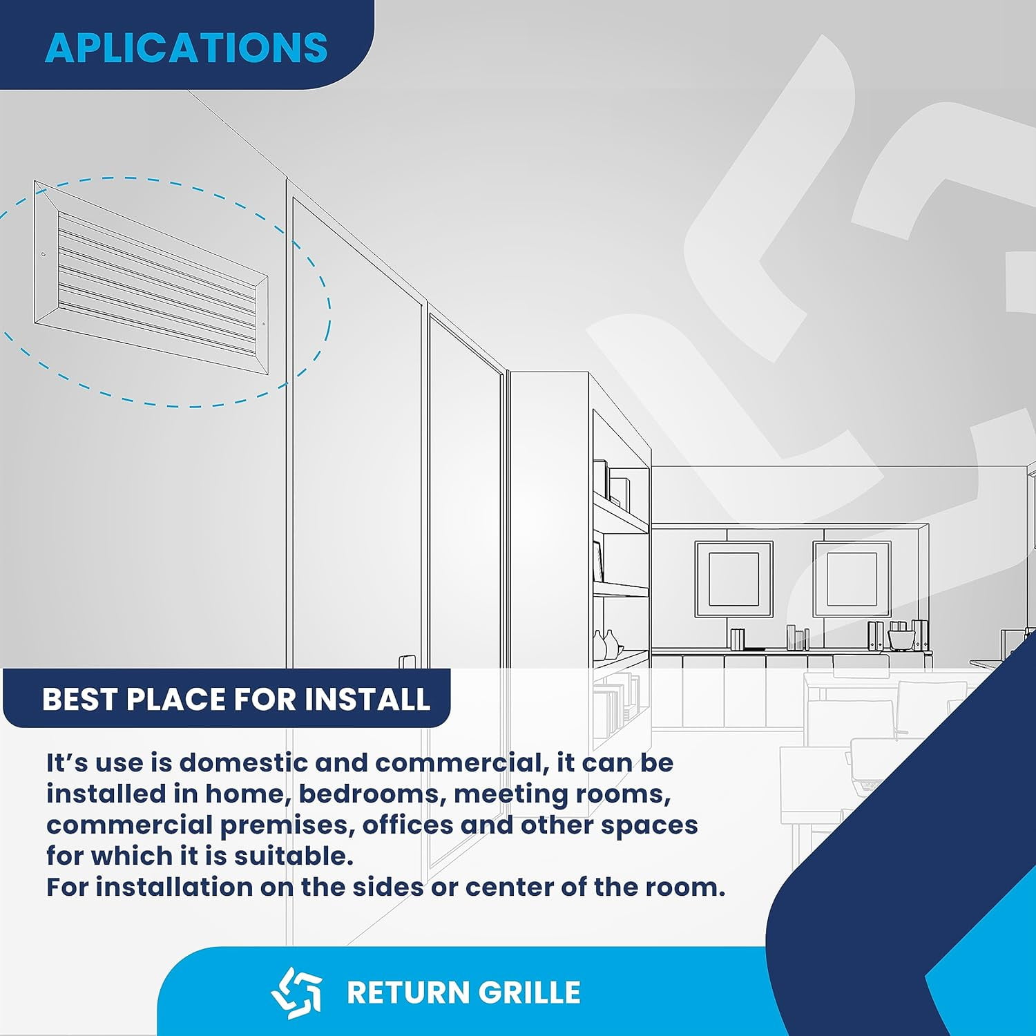 LAICAIW [20 x Duct Hole] Aluminum Ceiling Air Vent Covers Wall