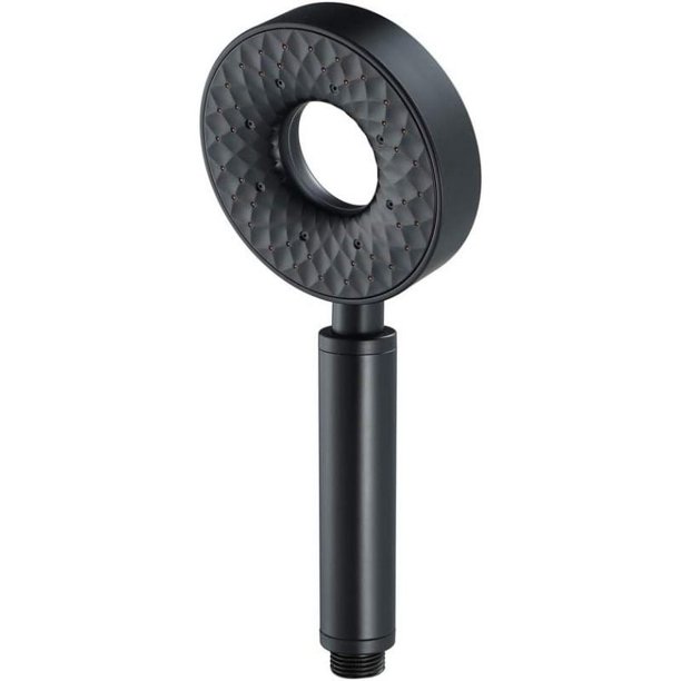 Cabezal de ducha negro de alta presión, ducha de mano de flujo ajustable con 3 ajustes de pulverización, cabezal de ducha de baño universal
