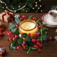 thumbnail image 6 of PLPPYFS Christmas Wreath Candle Rings Mini Wreath Faux Kitchen Cabinet Wreaths, Artificial Farmhouse Wreath Candle Rings Holder for Christmas Wedding Home Table Centerpiece Door Window Chair Wall, 6 of 9