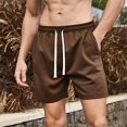 thumbnail image 1 of Pantalones cortos KIHOUT para hombre, informales, lisos, con bolsillo, cintura elástica, rectos, deportivos, para entrenamiento, 1 of 4