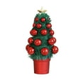 thumbnail image 2 of Mini Christmas Tree Decoration, Tabletop Christmas Scene Ornament with Balls and Star Top for Holiday Home Office Party Decoration, 2 of 4