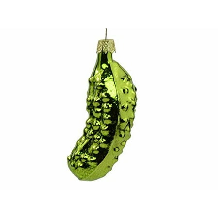 Kurt Adler Hand Blow Glass Pickle Christmas Ornament (3 inch)