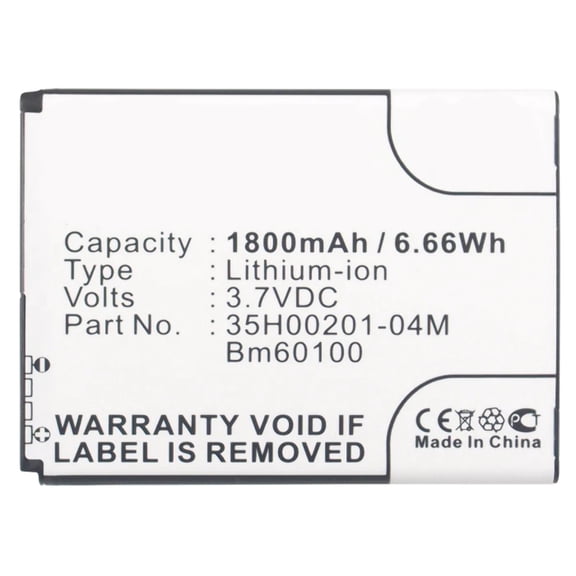 Batteries N Accessories BNA-WB-L3798 Cell Phone Battery - Li-ion, 3.8, 1800mAh, Ultra High Capacity Battery - Replacement for HTC 35H00201-04M, BA S890, BM60100 Battery