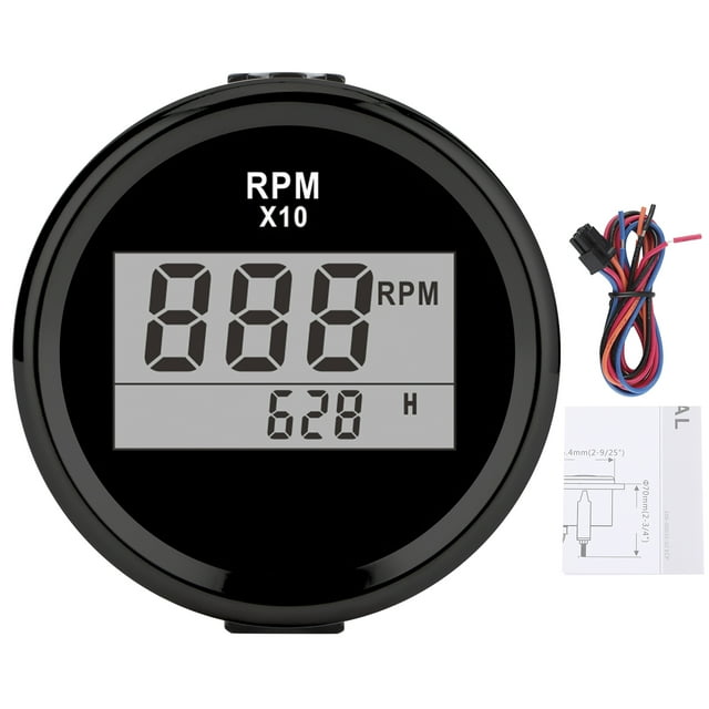 Tachometer,0‑9990RPM Tachometer Gauge IP67 Car Accessory Tachometer Gauge User-Friendly Design
