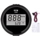 thumbnail image 1 of Tacómetro de 0 a 9990 RPM, IP67, resistente al agua, retroiluminación roja, pantalla LCD de 52 mm/2 pulgadas, 9 a 32 V, esfera negra, cubierta negra, 1 of 14