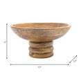 thumbnail image 4 of Decorative Round Wood Bowl with Ribbed Base for Coffee Table - Modern Centerpiece Table Decoration or Entryway Table for Home Decor Accent - Stylish Kitchen Counter, Key, or Candy Bowl - 5", Brown, 4 of 7