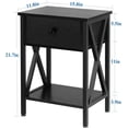 thumbnail image 4 of Taomika Mid Century Modern Nightstand with Storage Shelves, Set of 2 Nightstands, Black Nightstands, 4 of 10