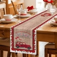 thumbnail image 5 of Valentine's Day Table Runner 90 Inches Long Farmhouse Dress Scarves, Red Truck Love Heart Roses Romantic Wooden Dining Tablerunner for Coffee Table/Kitchen Island/Party Décor, 13" x 90", 5 of 8