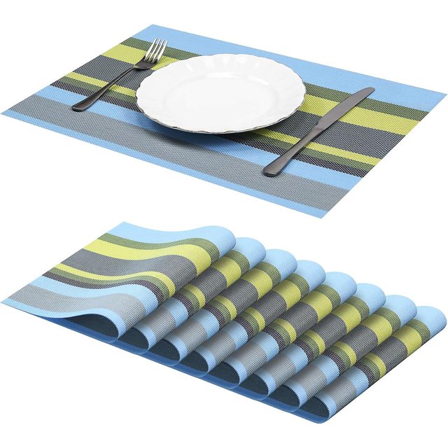 8 manteles individuales antideslizantes resistentes al calor de Pvc lavables manteles individuales para mesa de comedor