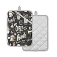 thumbnail image 2 of Coffee Picture Square Insulation Pads 2 Piece Heat Resistant 338 Degrees F Oven Mitts for Kitchen Table BBQ Microwave and Other Cooking Occasions, 2 of 7
