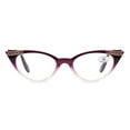 thumbnail image 2 of Women Cat Eyes Gradient Purple Reading Glasses Ladies Readers Spring Hinge Butterfly Trendy Plastic HD Diamond Presbyopia Glasses +1.00, 2 of 4