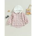 thumbnail image 3 of Toddler Baby Plaid Jacket Baby Boy GIrl Flannel Hoodies 6M 12M 18M 24M 3Y 4Y Zip Up Hooded Fall Winter Outerwear Coat, 3 of 9