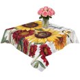 thumbnail image 2 of Sunflower Gray Check Table Cloth Waterproof Tablecloths, Farmhouse Flowers Butterfly Tablecloth Dining Table Cover for Kitchen Party Tabletop Outdoor, Square Tablecloth 54x54 Inch, 2 of 9