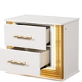 thumbnail image 2 of White Wood 2 Nightstand - Modern Bedroom Cabinet With Led Contemporary 2 Drawers & Lights, 2 of 2