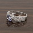 thumbnail image 3 of Mooneye 1.20 Ctw Oval Shape Tanzanite 925 Sterling Silver Women Cluster Engagement Ring, 3 of 7