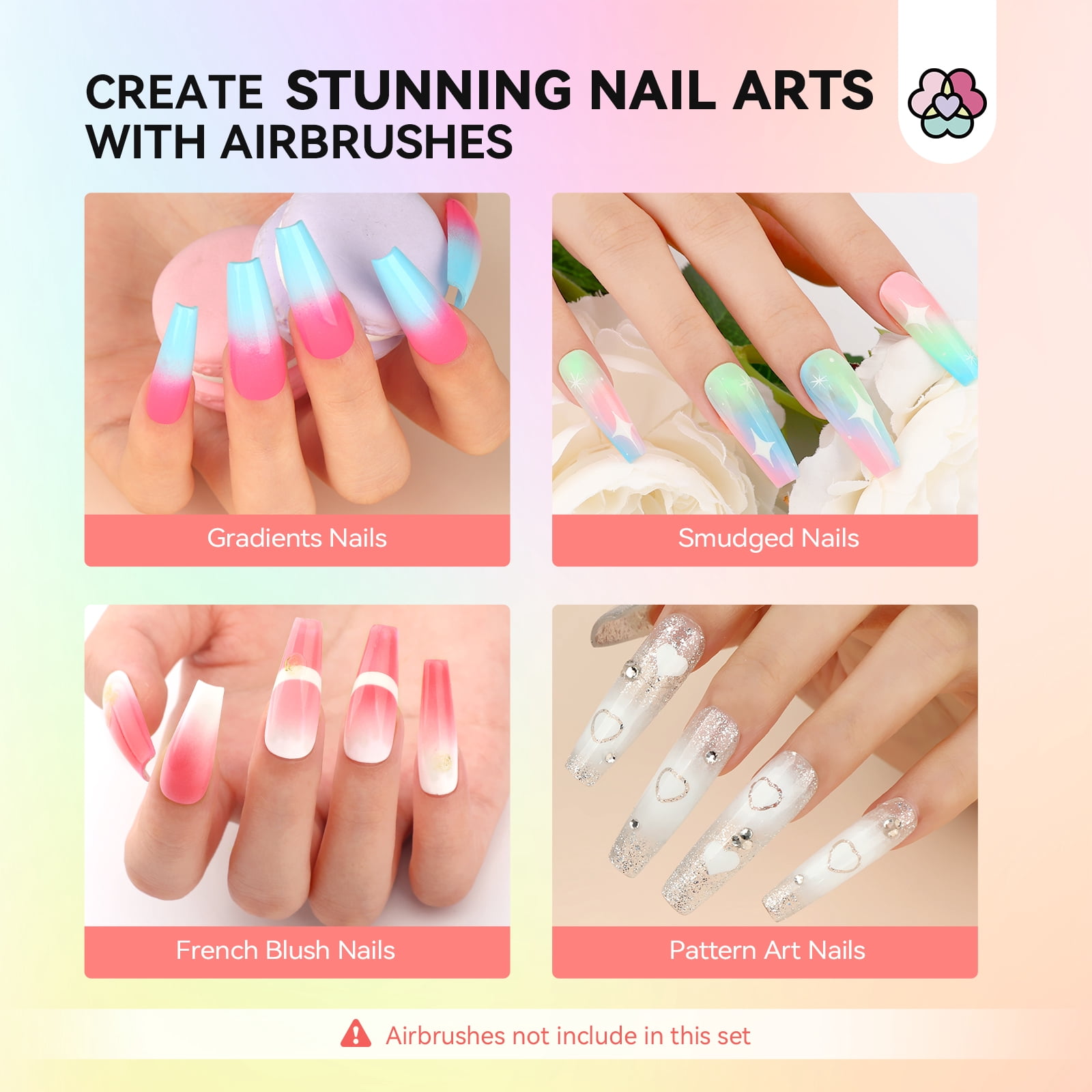 SAVILAND Airbrush Gel Nail Polish: 36 Colors No Need for Dilution Gel Polish Airbrush Paint for Nail Diluted High Pigmented for Acrylic French Gradients Cat Eye Paint Home Salon DIY