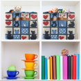 thumbnail image 6 of Yayeee Canvas Storage Basket with Handles for Shelves Fabric Bins Closet Organizer, Black Cats and Hearts, 6 of 8