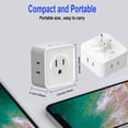 thumbnail image 2 of MesaSe Multi Plug Outlet Extender  5 Outlet Wall Adapter  Multiple Outlet Splitter  Grounded Wall Tap Power Plug Expander For Cruise Ship Home Office Dorm Essentials  1/2pcs, 2 of 6