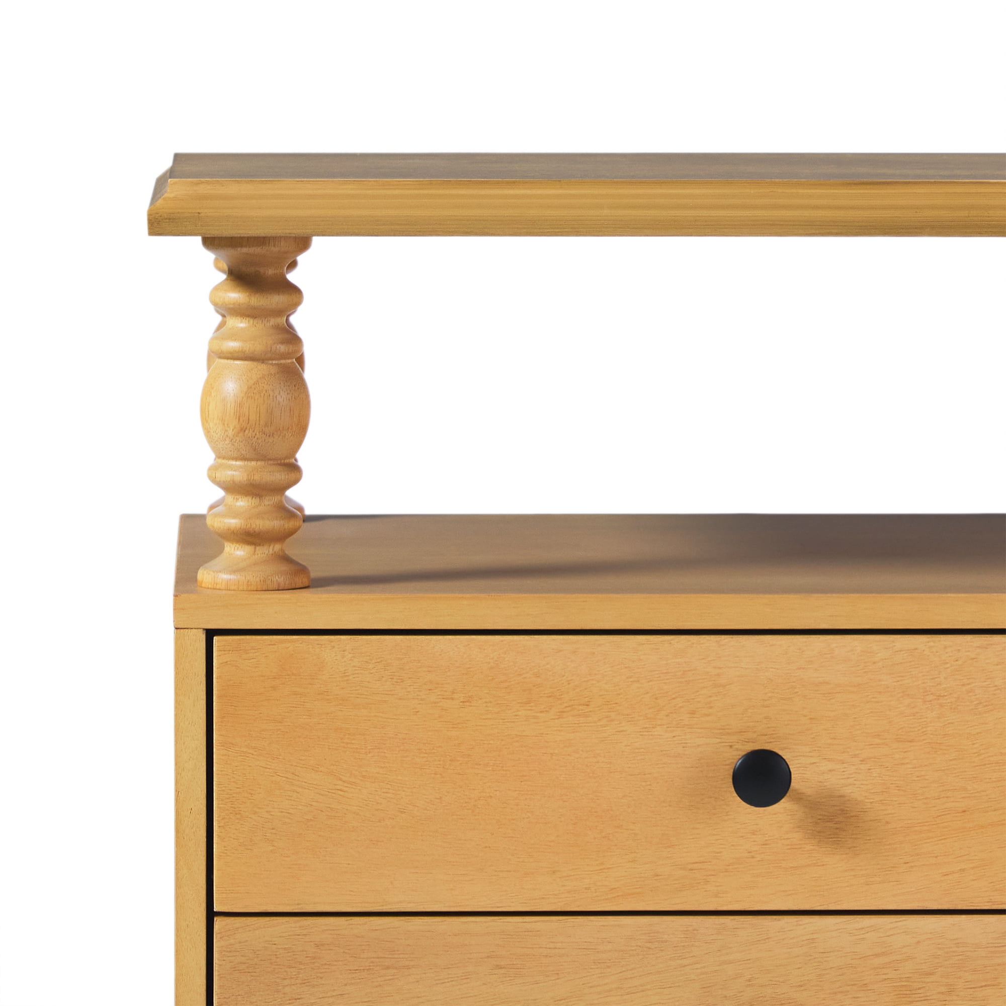 Vivienne Walker Edison Easy Assembly Solid Wood Spindle 2-Drawer Nightstand - Natural