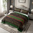 thumbnail image 3 of meiyoeat Tribal Stripes Quilt King For Men Women,Ethnic Pattern King Coverlet Set,Green Black,3 Pieces,1 Bedspread and 2 Pillowcases, 3 of 7