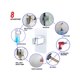 thumbnail image 4 of ER Juego de cabezal de ducha de mano Cabezal de ducha floral Ducha Chorro grande Pulverizador de mano Galvanizado Negro brillar Electrónica, 4 of 5