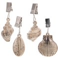 thumbnail image 1 of 4 Pcs Poids de Nappe Pendentif en Forme de Coquillage avec Pince en Métal, 1 of 3