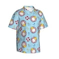 thumbnail image 3 of Xecao Gnome Pool Party print Hawaiian shirt - a stylish short-sleeve button-down for men, perfect for casual beach and tropical outings., 3 of 9